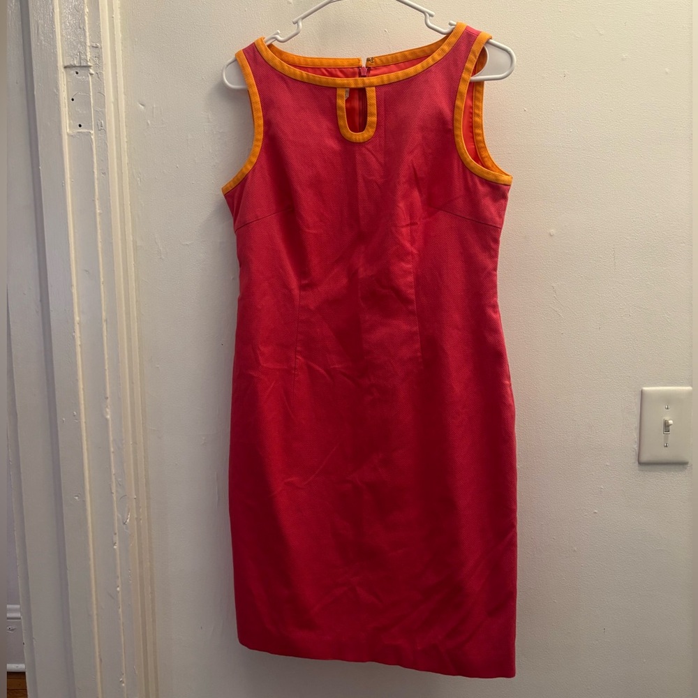 Talbots Stretch Pink Cotton Sheath Dress